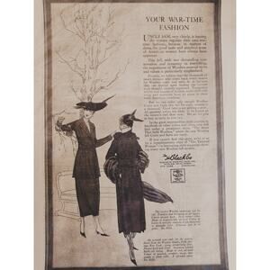 1918 H‎ Black Co Wooltex Coats Original Vtg PRINT AD "Your Wartime Fashion" WWI